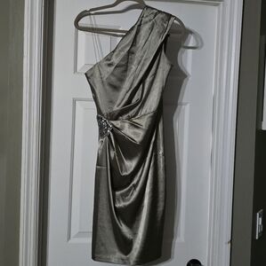 Silver One Shoulder Dress